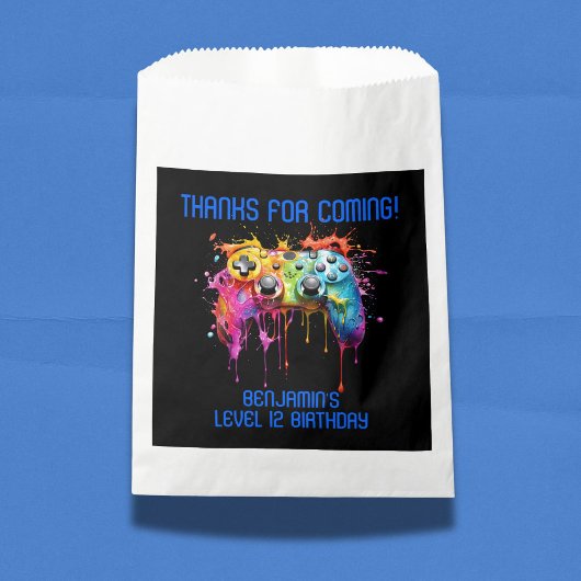 ボーイゲーマーブルービデオゲームパーティーの好意 フェイバーバッグ