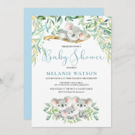 ボーイコアラブッシュベビーベビーシャワー招待状 招待状