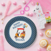 ボーイゴルフテーマブルーレッドイエローパーソナライズされた ペーパープレート (パーティー)