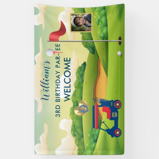 ボーイゴルフテーマ写真第3期パーティー 横断幕 (縦)