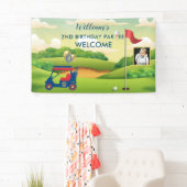 ボーイゴルフテーマ写真2nd誕生日パーティー 横断幕 (インサイチュ)