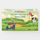 ボーイゴルフテーマ写真2nd誕生日パーティー 横断幕 (横)