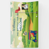 ボーイゴルフテーマ写真2nd誕生日パーティー 横断幕 (縦)