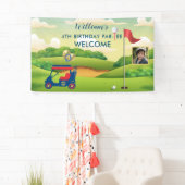 ボーイゴルフテーマ写真4th誕生日パーティー 横断幕 (インサイチュ)