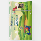 ボーイゴルフテーマ写真4th誕生日パーティー 横断幕 (縦)