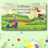 ボーイゴルフテーマ写真4th誕生日パーティー 横断幕