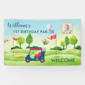 ボーイゴルフテーマ1st誕生日パーティー写真 横断幕 (横)