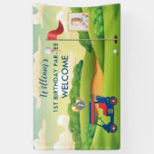 ボーイゴルフテーマ1st誕生日パーティー写真 横断幕 (縦)