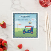 ボーイゴルフテーマ2nd誕生日パーティーナプキンス スタンダードカクテルナプキン (インサイチュ)