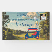 ボーイゴルフテーマ2nd誕生日パーティー写真 横断幕 (横)