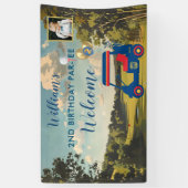 ボーイゴルフテーマ2nd誕生日パーティー写真 横断幕 (縦)