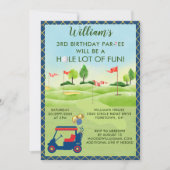 ボーイゴルフテーマ3rdバースデーパーティー 招待状 (正面)