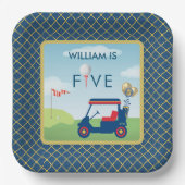 ボーイゴルフテーマ5thバースデーパーティー ペーパープレート (正面)