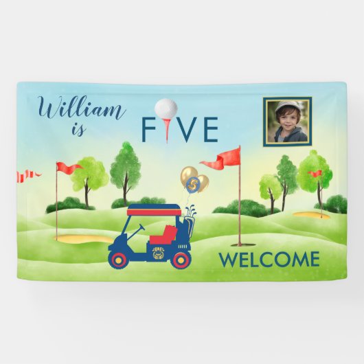 ボーイゴルフテーマ5thバースデーパーティー 横断幕 (横)