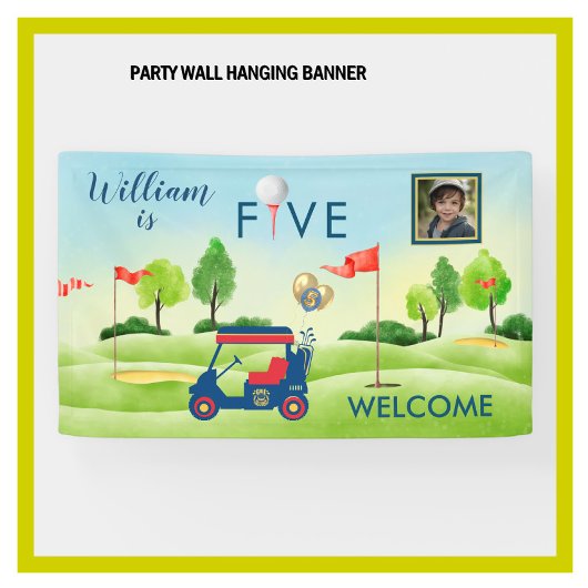 ボーイゴルフテーマ5thバースデーパーティー 横断幕