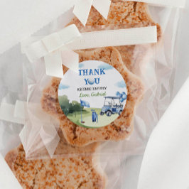 ボーイゴルフパーティーラベル誕生日メッセージカード ラウンドシール