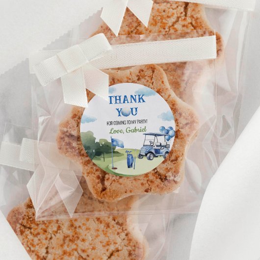 ボーイゴルフパーティーラベル誕生日メッセージカード ラウンドシール