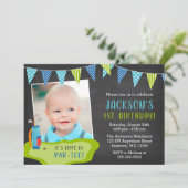 ボーイゴルフ誕生日パーティフォト招待状 招待状 (スタンド正面)