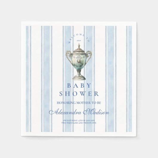 ボーイゴルフ赤ちゃんシャワー スタンダードカクテルナプキン (正面)