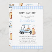 ボーイゴルフ赤ちゃんシャワー 招待状 (正面/裏面)