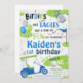 ボーイゴルフ1st誕生日 招待状 (正面/裏面)