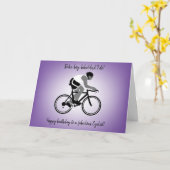 ボーイサイクリスト誕生日カード カード (黄色い花)