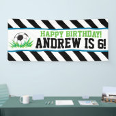 ボーイサッカーハッピーバースデーバナー 横断幕 (トレードショー)