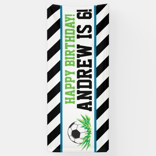 ボーイサッカーハッピーバースデーバナー 横断幕 (縦)