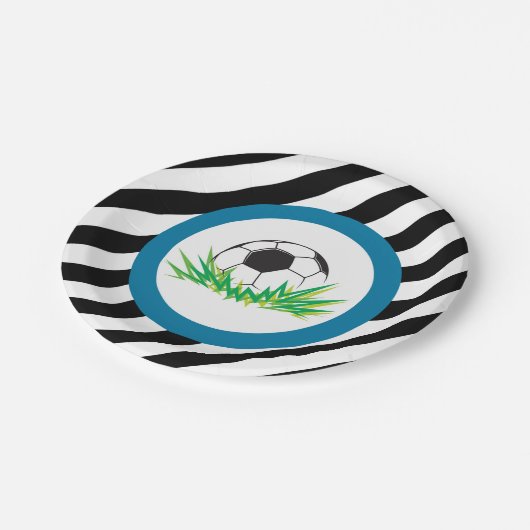 ボーイサッカーバースデーパーティー紙プレート ペーパープレート (アングル)