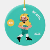 ボーイサッカー選手の名前ジャージー番号&年 セラミックオーナメント (裏面)