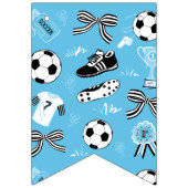 ボーイサッカー選手の誕生日パーティーブルー バンティングフラッグ (第1の旗)