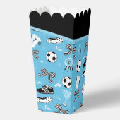 ボーイサッカー選手の誕生日パーティーブルー フェイバーボックス (裏面)