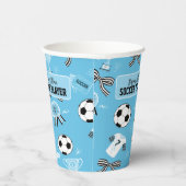 ボーイサッカー選手の誕生日パーティーブルー 紙コップ (右)