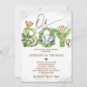 ボーイサファリアニマルズベビーシャワー招待状 招待状 (正面)