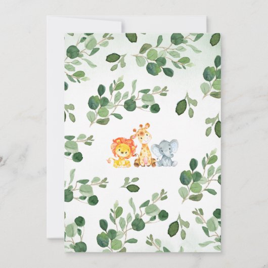 ボーイサファリジャングルベビーシャワー 招待状 (裏面)