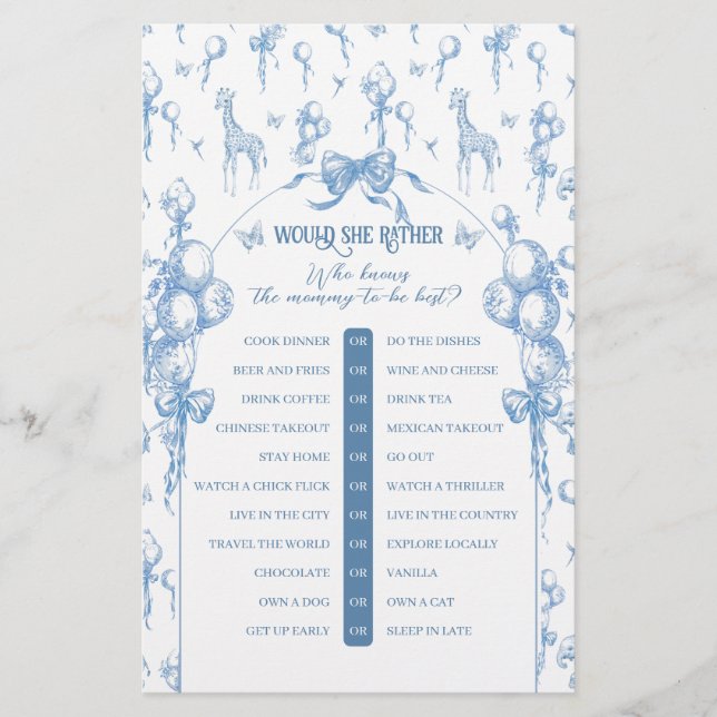 ボーイサファリ動物ブルーベビーシャワーmommyゲーム (正面)