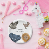 ボーイサファリ動物園の動物の誕生日パーティー ペーパープレート (パーティー)