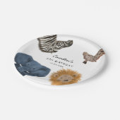 ボーイサファリ動物園の動物の誕生日パーティー ペーパープレート (アングル)