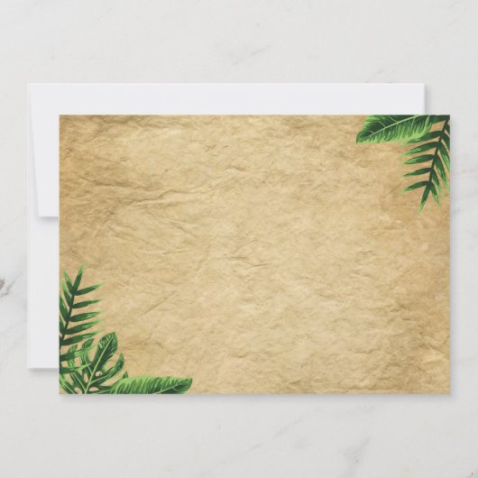 ボーイサファリ恐竜誕生日招待状と写真 招待状 (裏面)