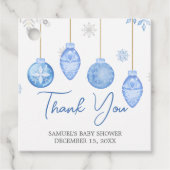 ボーイサンタベビークリスマスベビーシャワースクエア フェイバータグ (正面)