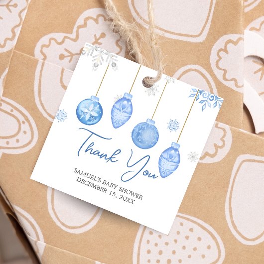 ボーイサンタベビークリスマスベビーシャワースクエア フェイバータグ