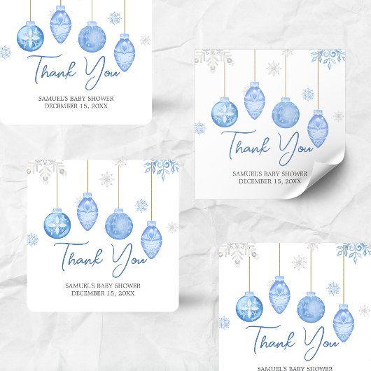 ボーイサンタベビークリスマスベビーシャワー スクエアシール