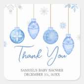 ボーイサンタベビークリスマスベビーシャワー スクエアシール (正面)