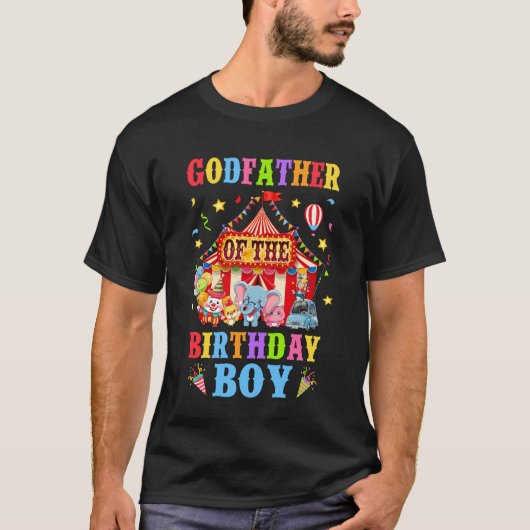 ボーイサーカス誕生日のゴッドファーザーカーニバル Tシャツ (正面)