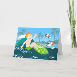 ボーイサーフビッグウェーブ誕生日パーティー カード