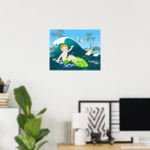 ボーイサーフビッグウェーブ誕生日パーティー ポスター (ホームオフィス)