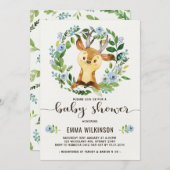 ボーイシカベイビーシャワー招待状リトルバックリース 招待状 (正面/裏面)