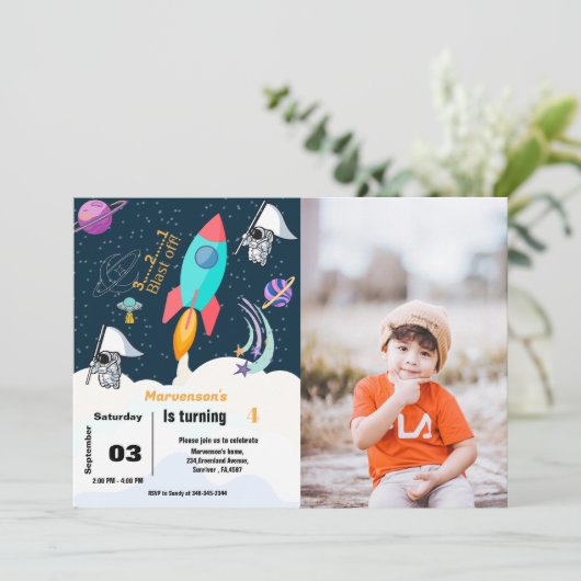 ボーイシップ宇宙惑星誕生会 招待状 (スタンド正面)