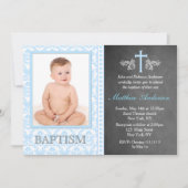 ボーイシャルボードフォトバプテスマ招待状 招待状 (正面)
