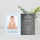 ボーイシャルボードフォトバプテスマ招待状 招待状 (スタンド正面)